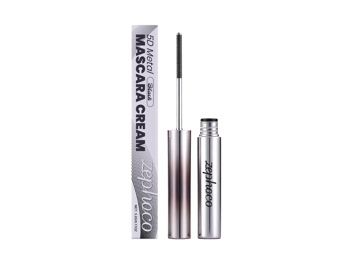 Máscara de pestañas negra, ligera, suave y a prueba de manchas, para un look natural y duradero.