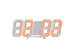 Reloj De Pared Digital Led 3d Minimalista Con Alarma Para Sala De Estar Y Oficina, Letras Naranjas.