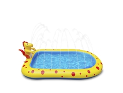 Piscina Splash Pad con aspersores laterales y dinosaurio escupidor de agua. 170x110cm.