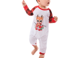 Rebe - Pijama de Natal para a Família com Estampa Xadrez, Conjunto para Quarto Infantil e Adulto, Vermelho, Bebê 9-12 meses