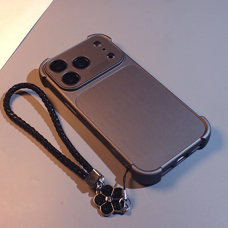 (iphone 16 Gris Oscuro) Funda Para Teléfono Con Marco Galvanizado En Las Cuatro Esquinas, Protección Para La Lente, Resistente A Los Golpes.
