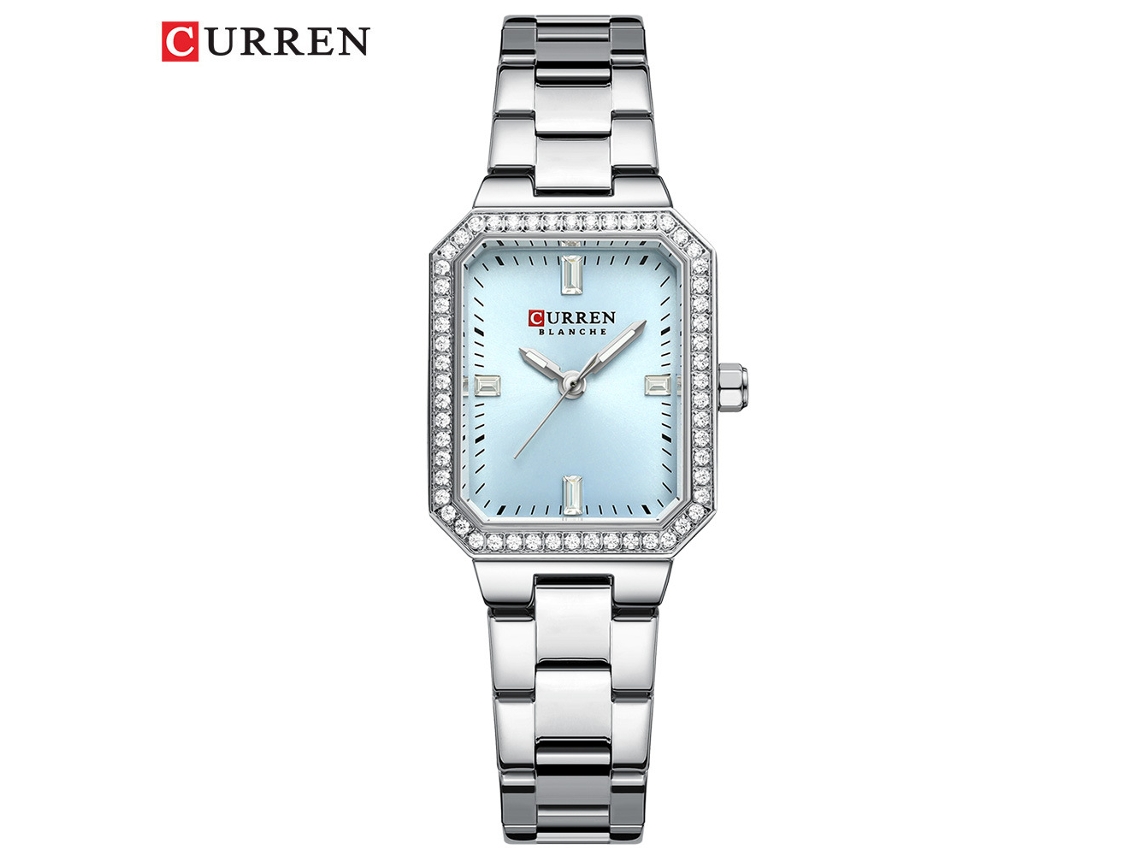 Reloj De Mujer, Rectangular, Con Pedrería, Elegante Y Pequeño.