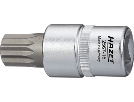 HAZET 2567-16 Llave de Vaso Destornillador para El Servicio de Aceite: Cuadrado Hueco 1/2 Pulgadas 12 5 Mm Perfil Con Estriado Interior Xzn Con Espi