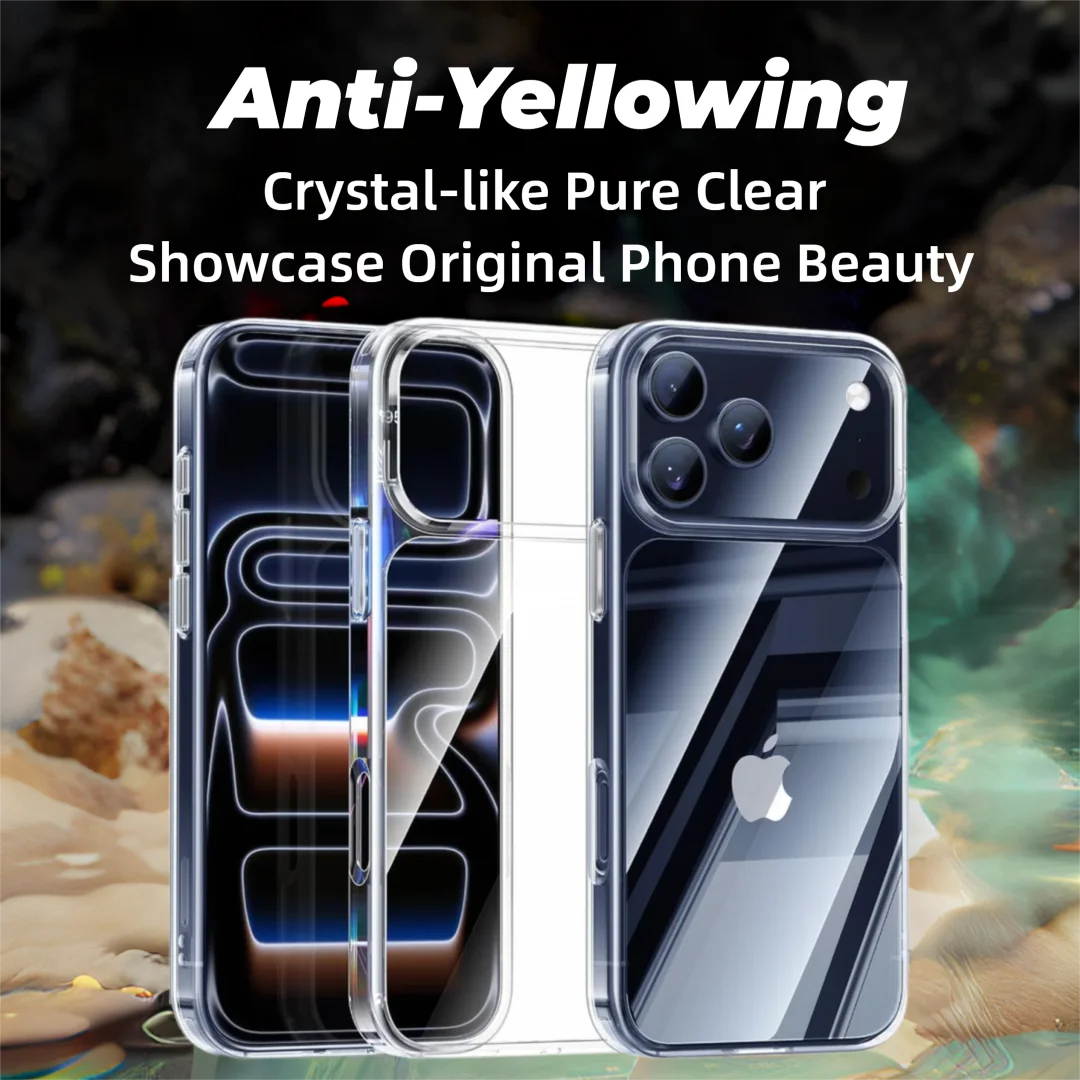 (iphone 14 Pro) Funda Transparente Para Iphone 17, Protector De Marco A Prueba De Golpes.