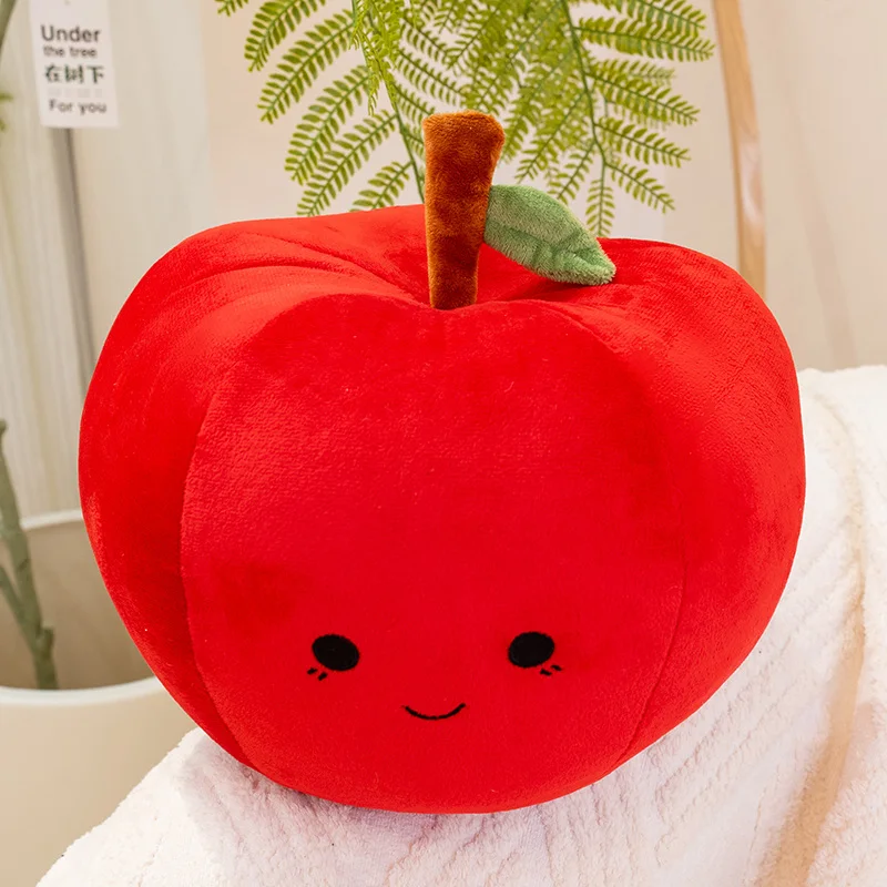 (rojo, 50 Cm) Lindo Peluche Realista De Manzana Roja Estilo Anime Con Dibujos Animados