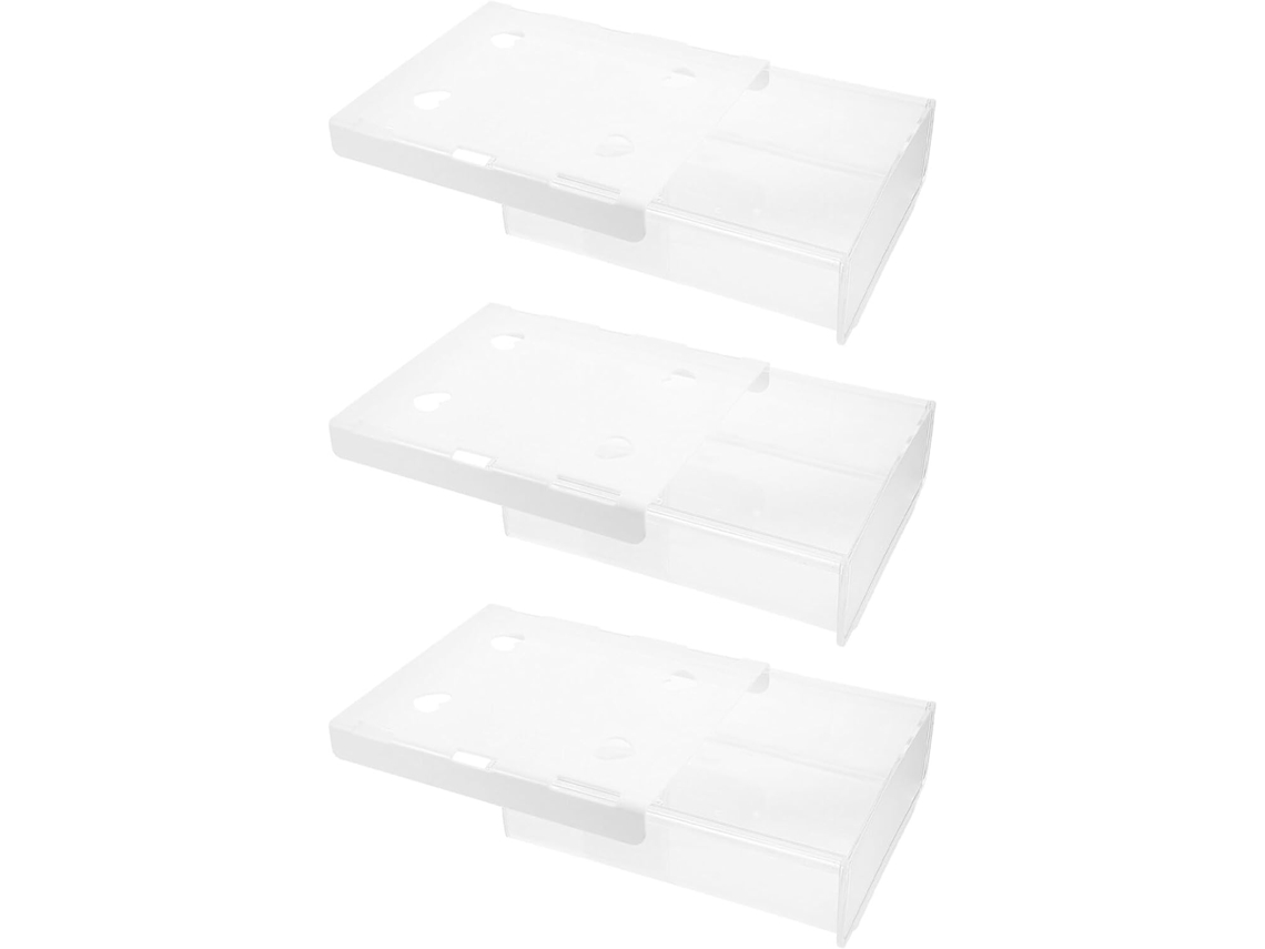 Juego de 3 cajones organizadores deslizantes blancos con adhesivo para instalación debajo del escritorio, no requiere perforación. SFUSHOS