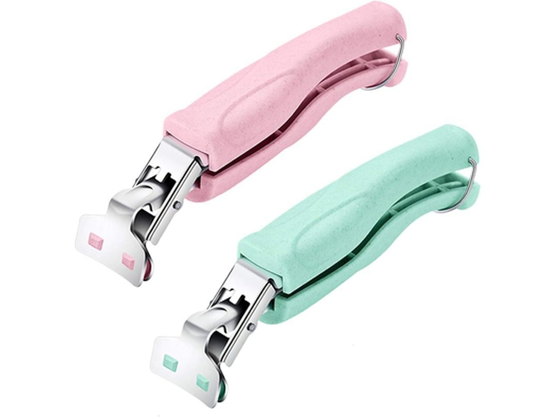 Pinzas De Acero Inoxidable Resistentes Al Calor Para Cuencos Y Platos, 2 Unidades (verde Y Rosa)