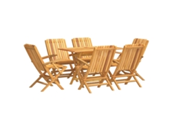 Maison Exclusive - Juego De Comedor De Jardín 7 Piezas Madera Maciza De Teca