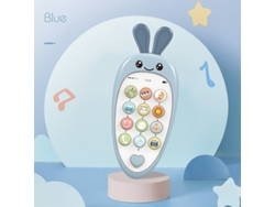 Teléfono móvil educativo Carrot para bebés Hexinyigjly Música, luces, aprendizaje temprano Azul