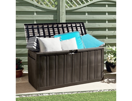 vidaXL Caja de cojines marrón 270 L 117x45,5x57,5 cm