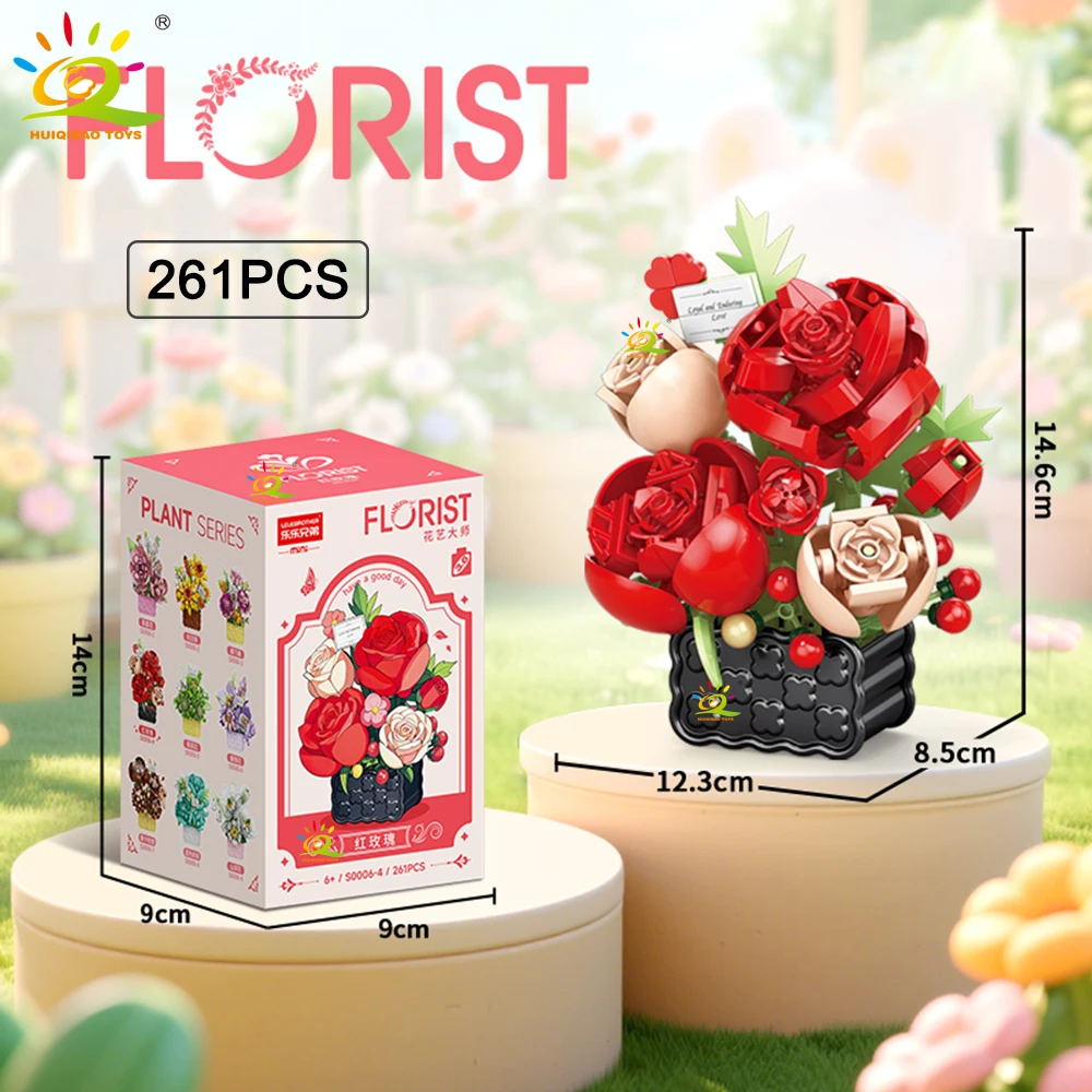 Bloques De Construcción En Miniatura Moc Mini Flower With Vase