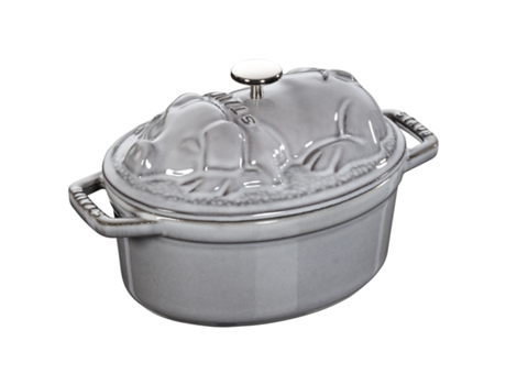 La Cocotte Tapa de cerdo 17 cm, ovalado, Gris grafito, Hierro fundido STAUB