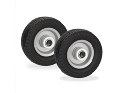 Roda Relaxdays Para Scooter, E-scooter, 6x2'', Conjunto De 2, Borracha Maciça, Jante De Aço, Anti-furos, Preto/cinzento