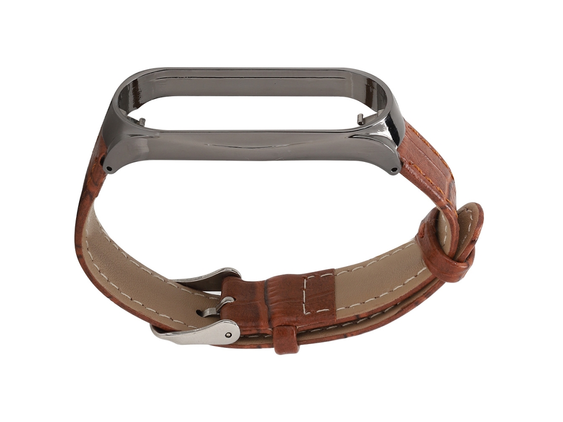 Correa de cuero para Xiaomi Mi Band 3/4, negra o marrón EOOCOO