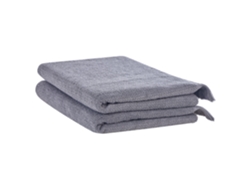 Conjunto de 2 toallas BELIANI Atiu de Algodón Gris 100x1x150