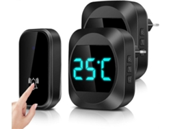Timbre Inalámbrico Con Pantalla Led De Temperatura, Kit De Timbre Electrónico Impermeable Con 2 Receptores Conectables