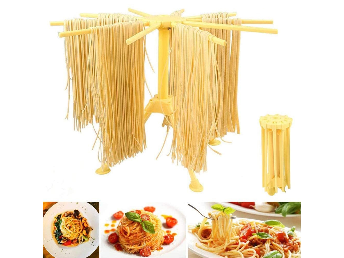 MEOIRUERY Tendedero de madera natural, eficiente soporte para secar pasta, de rápido montaje y sin herramientas. Diseño plegable para fácil almacenamiento y uso