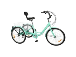 Triciclo para adultos de 24 pulgadas, altura del asiento ajustable, transmisión de 7 velocidades, OEM verde