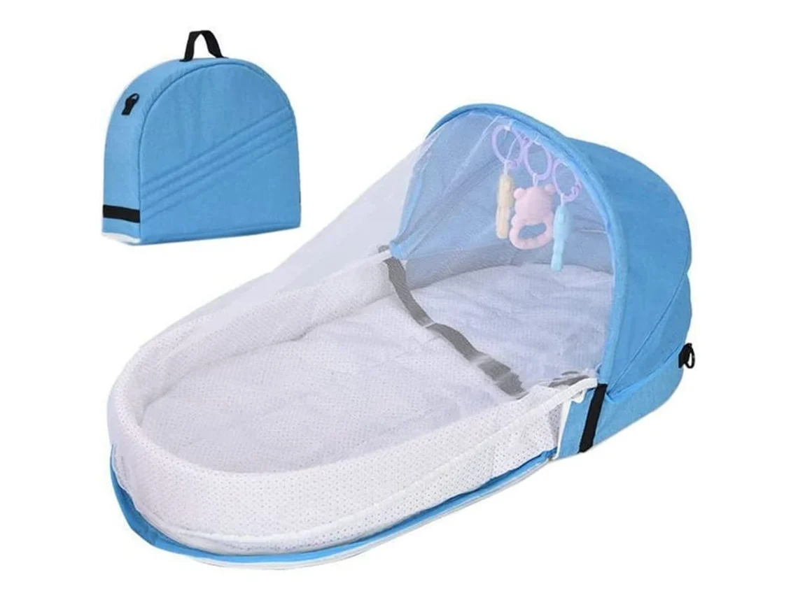 Cuna Portátil Plegable Com Mosquitera E Toldo Para Bebês De 0-18 Meses, Lavável E Versátil