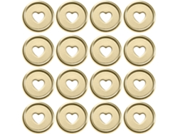 Anillos De Extensión De Plástico Dorado Con Forma De Corazón Para Encuadernación Con Discos – Paquete De 50 Anillos De Extensión Para Encuadernación Con Discos