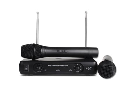 Altavoz Sistema de micrófono inalámbrico profesional Karaoke Micrófonos dinámicos de mano dual Micrófono de fiesta en casa Enchufe Ktv BlackUSA