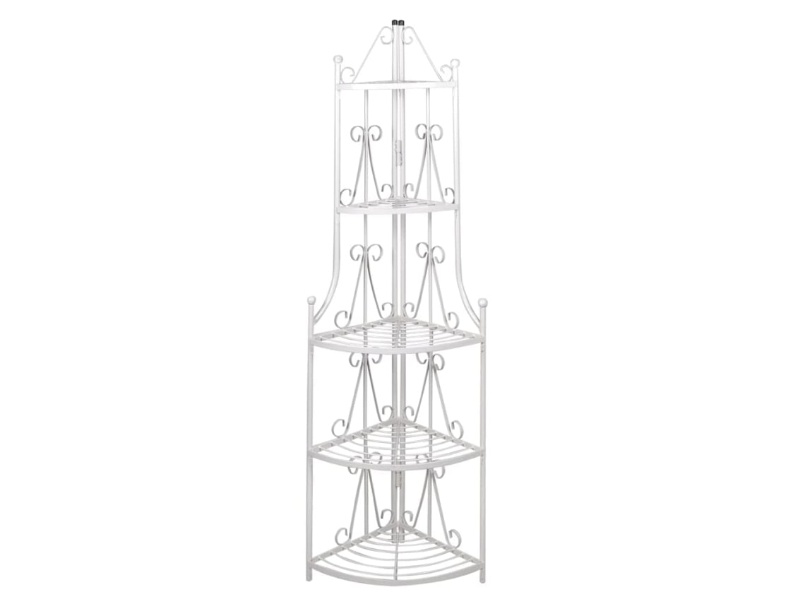 Estante para macetas VIDAXL Blanco Acero (36 x 160 cm)