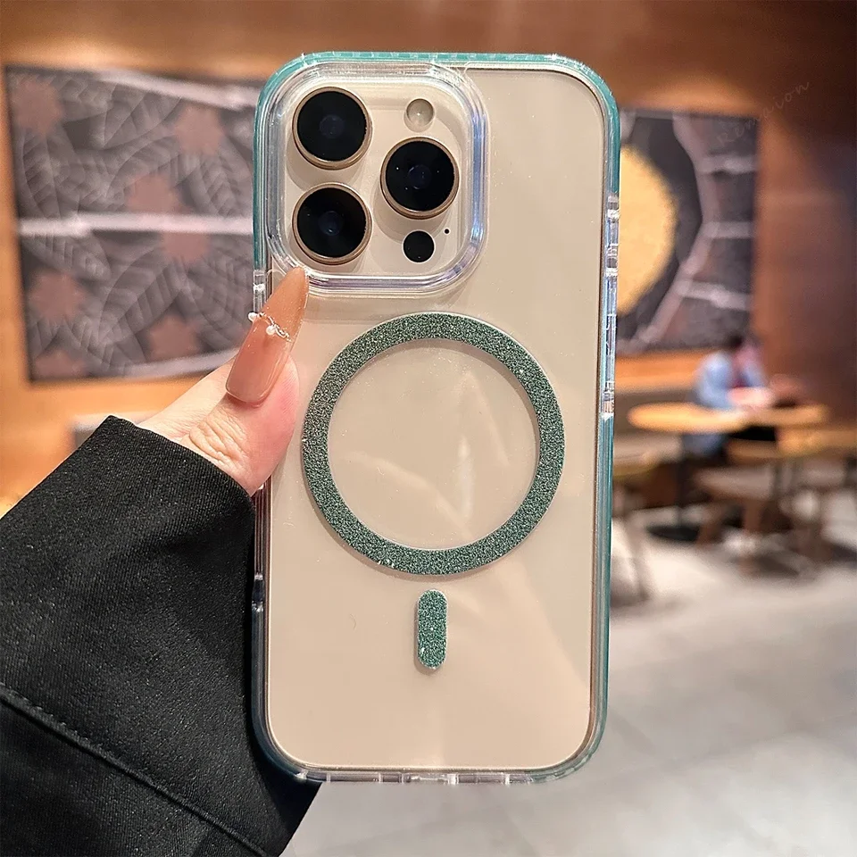 (iphone 15 Pro Max Verde) Funda Magnética Para Teléfono, Funda Protectora, Funda A Prueba De Golpes