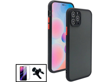 Kit Funda Anti-Choque Cámara Protection, Protector 5D Full Cover y Soporte Magnético Reforzado de Coche Apple iPhone 13 Mini PHONECARE Negro