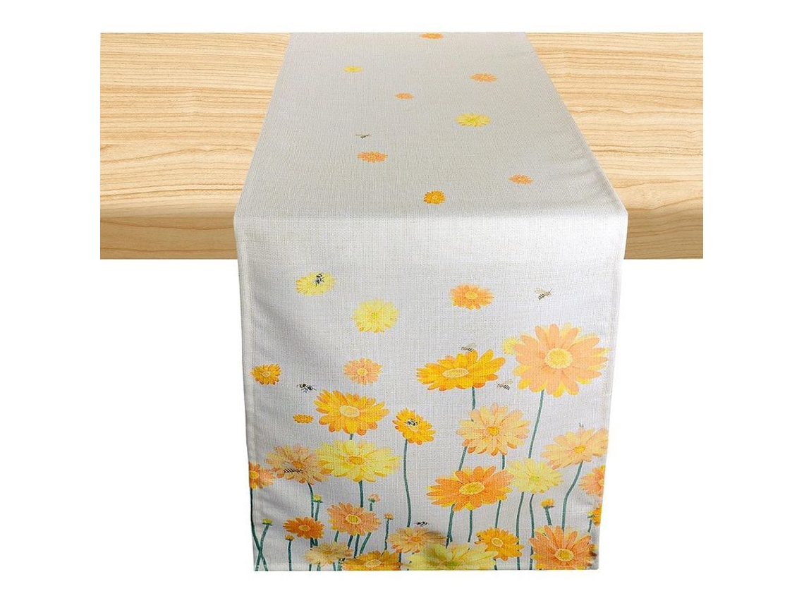 Rebe-funda De Mesa Floral Amarilla Abeja Verano Poliéster 13x72 Pulgadas Para Decoración Y Protección