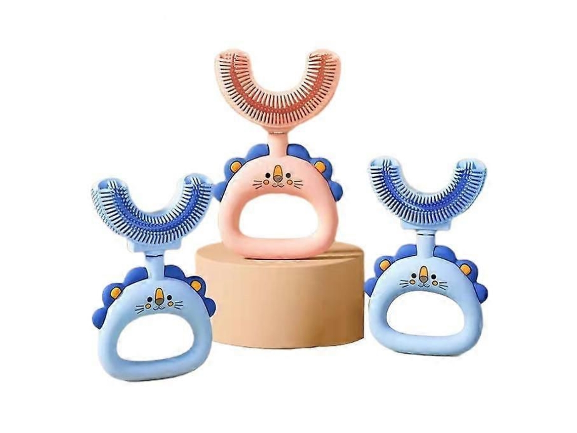 Cepillo de dientes manual en forma de U para bebés, con masaje bucal de 360° y cabezal de silicona suave apta para uso alimentario. GOKOCO