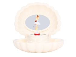 Caja de música de ballet para niñas, con forma de concha y espejo, melodía clásica, estilo retro, regalo ideal para niñas en 2026.
