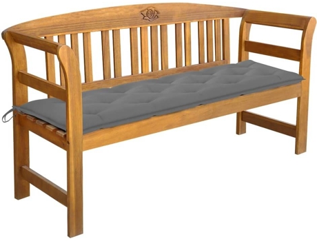 Banco de jardín VIDAXL Gris Madera de acacia (157x45x82.5 cm)