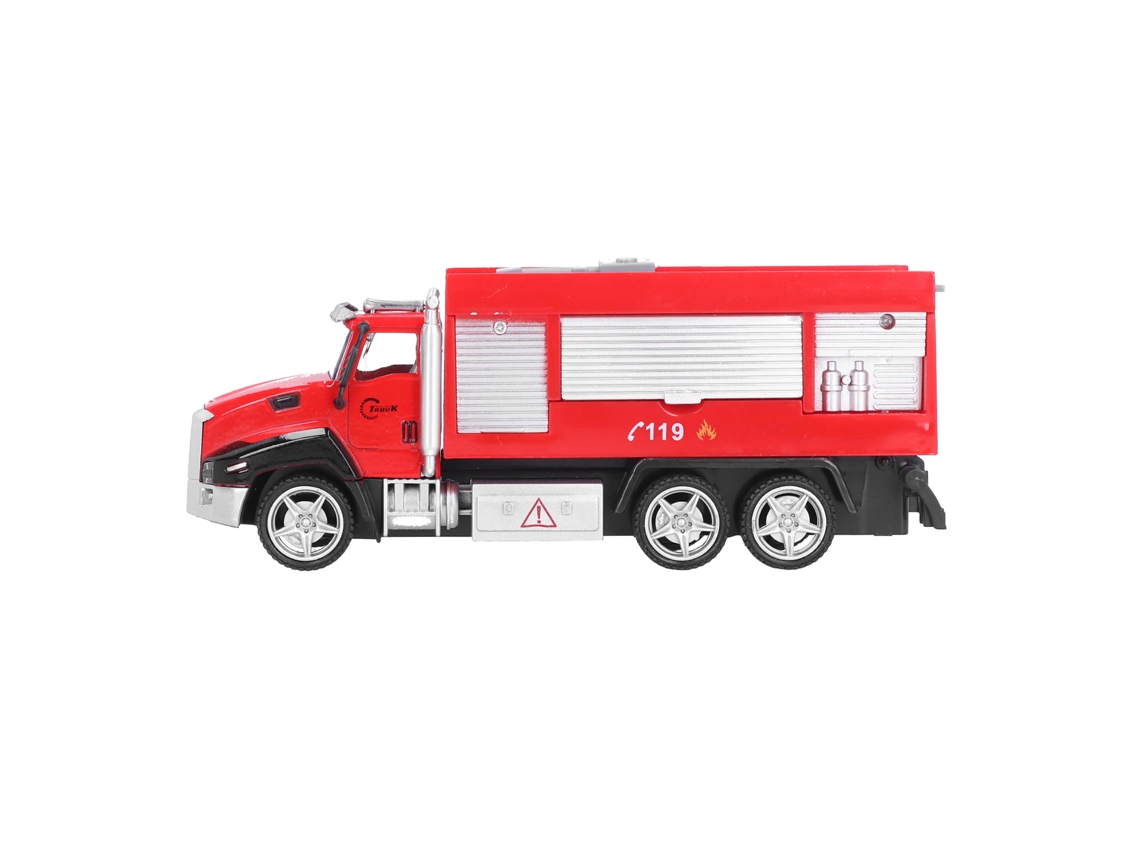 Camión De Bomberos De Juguete De Aleación, Modelo A Escala 1:42, Con Mecanismo De Retroceso - Regalo Para Niños