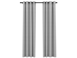 Maison Exclusive - Cortinas Opacas Con Ojales Look De Lino 2 Pzas Gris 140x225 Cm