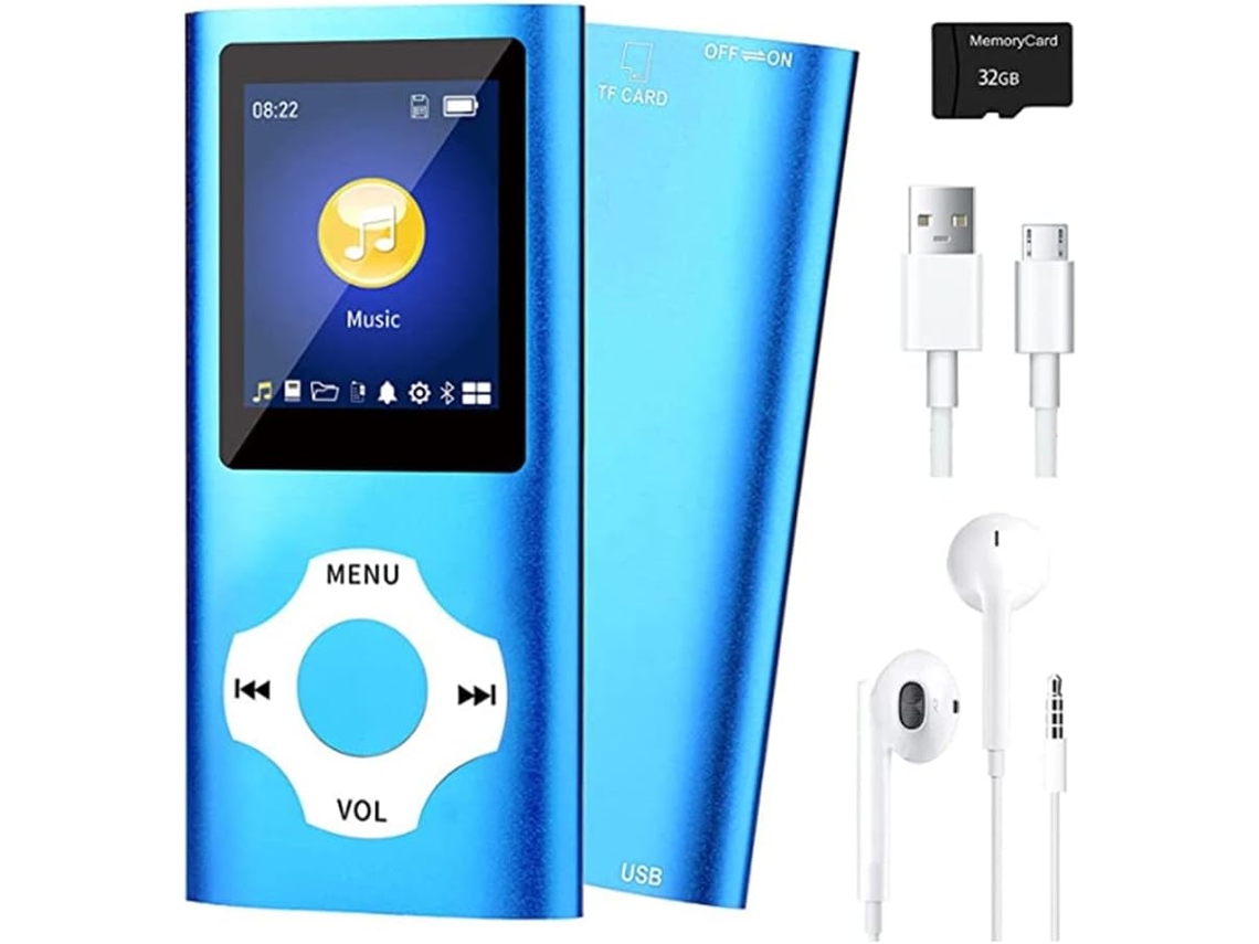 Reproductor De Música Mp3 Con Bluetooth 5.0, Lector De Libros Electrónicos Hifi Portátil Para Niños (azul)