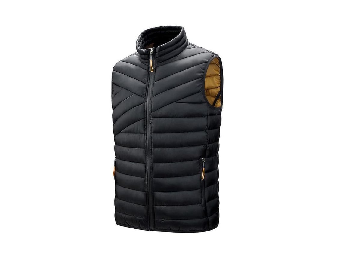 2026-14401-chaleco Sin Mangas Para Hombre Ligero Abrigado De Plumas De Pato Blanco Para Invierno M Negro