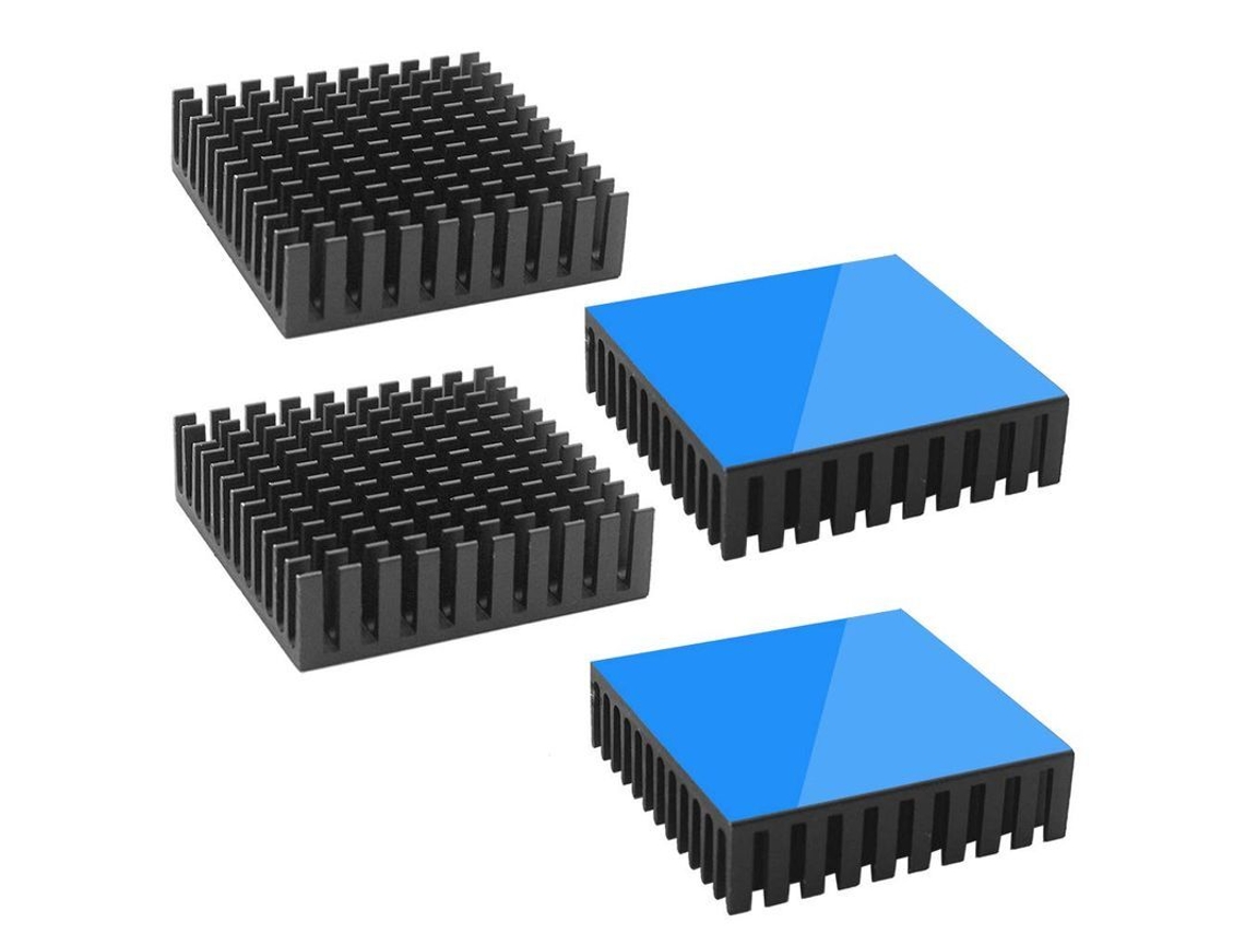 Disipador De Calor Conductor Térmico, 40x40x11 Mm, Paquete De 4 Con Cinta Térmica.