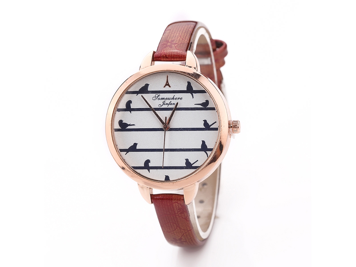 Relógio Casual Novo Zlf0654-w Unissex Analógico Quartzo Com Pulseira De Malha (vermelho Rosa)