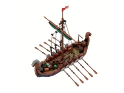 Barco Vikingo Medieval Moc De 463 Piezas, Juguete Educativo De Navegación Y Aventura Oceánica