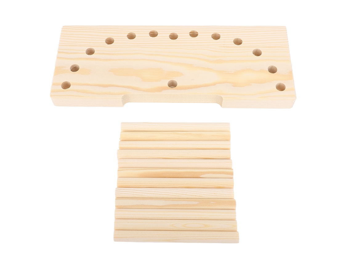 Ats-herramienta De Fabricación De Lazo De Madera Ligera Y Portátil Para Cintas Con 12 Palos Para Guirnaldas Y Corsés