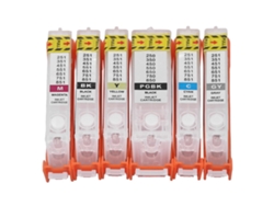 Juego De 6 Cartuchos De Tinta Pp Reutilizables Para Impresoras Con Salida Suave.