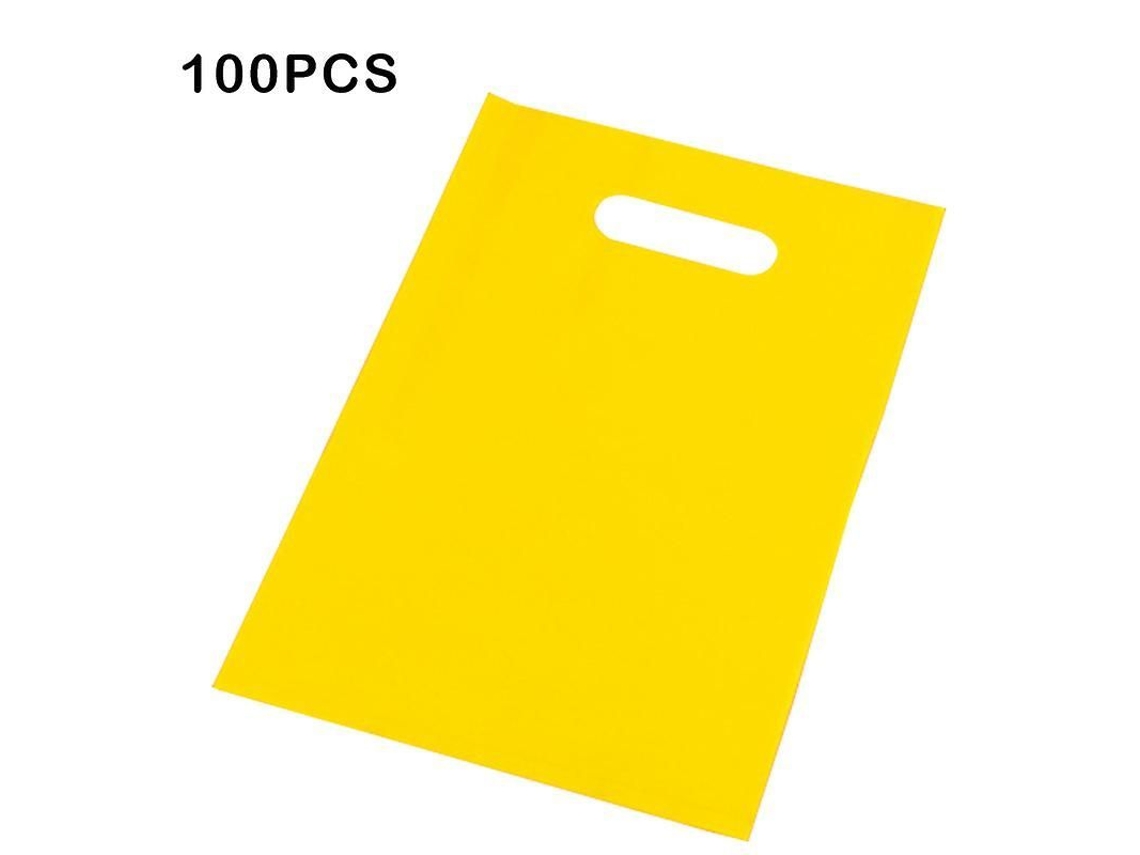 100 Bolsas De Plástico Multicolores Personalizables Y Ecológicas Con Asas Para Compras Y Regalos.