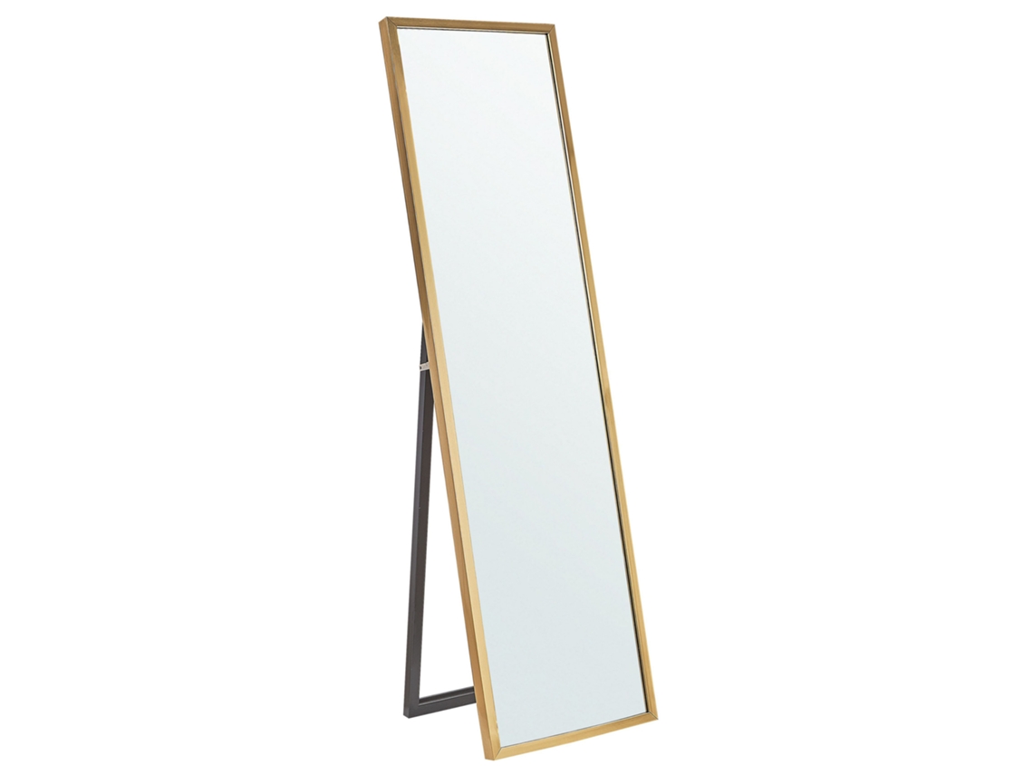 Espejo de pie BELIANI Torcy de Material sintético Dorado 40x2x140