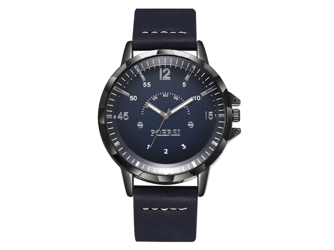 Elegante Reloj De Pulsera De Negocios Para Mujer Con Correa De Pu Azul Y Movimiento De Cuarzo.
