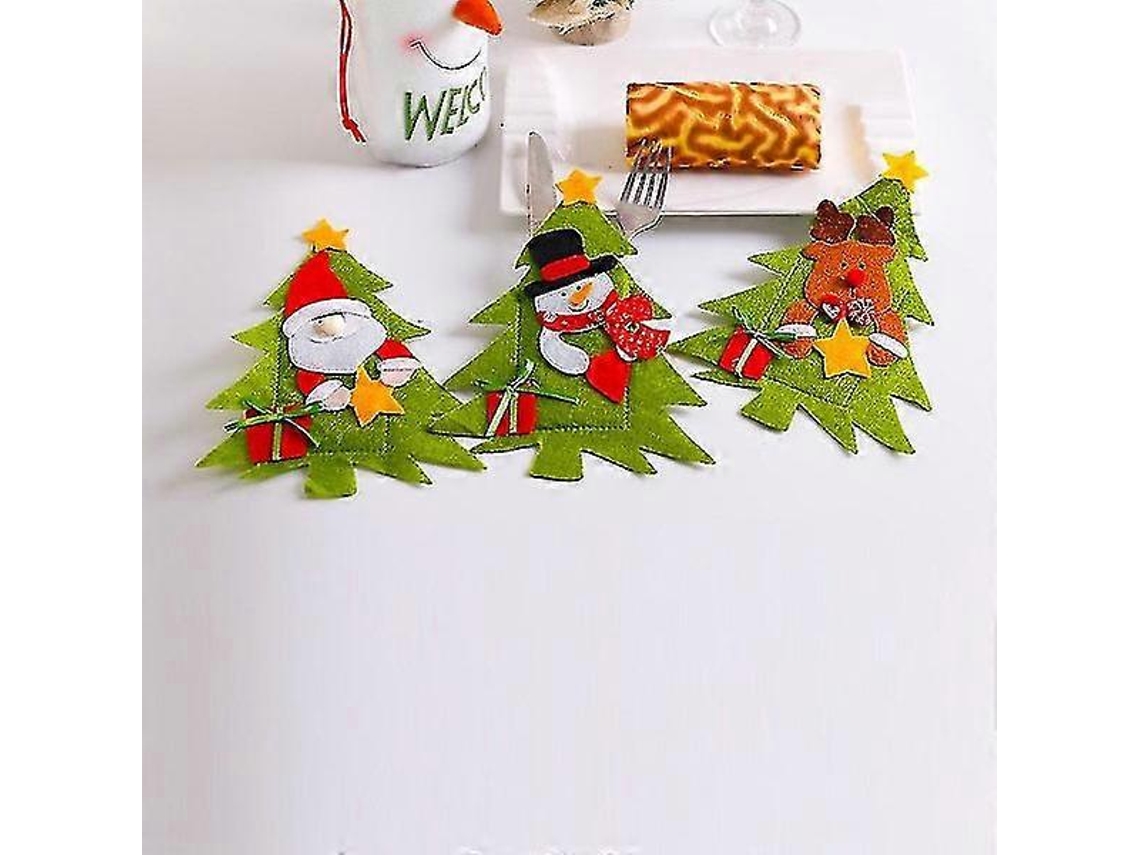 Juego de cubiertos navideños de 3 piezas, vajilla creativa y decoración navideña. Nostalgia88