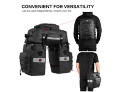 Bolsa trasera para bicicleta 3 en 1 impermeable - Accesorio de ciclismo