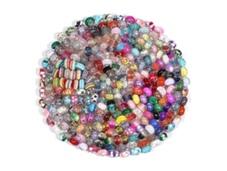 2026-200 Perlas De Vidrio De Agujero Grande Para Joyería, Perlas De Color Mixto En Lote Para Manualidades Diy