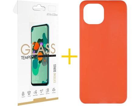 Kit Funda + Protector de Pantalla Apple iPhone 13 SKYHE Liso 4 Rojo