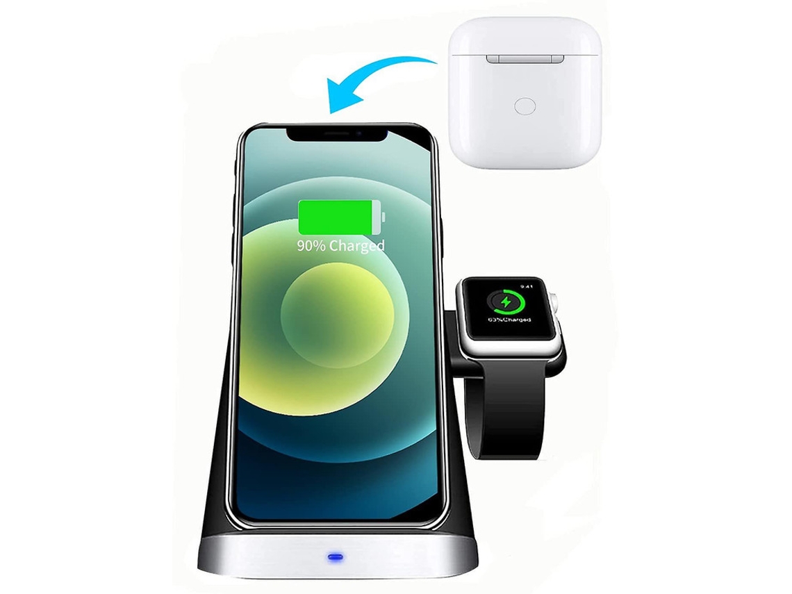 Cargador Sem Fio Qi Para Apple, Samsung Yizhood Negro