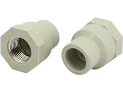 Conector Recto De Tubería Ppr Con Rosca Hembra Metálica De 1/2 Pulgada.